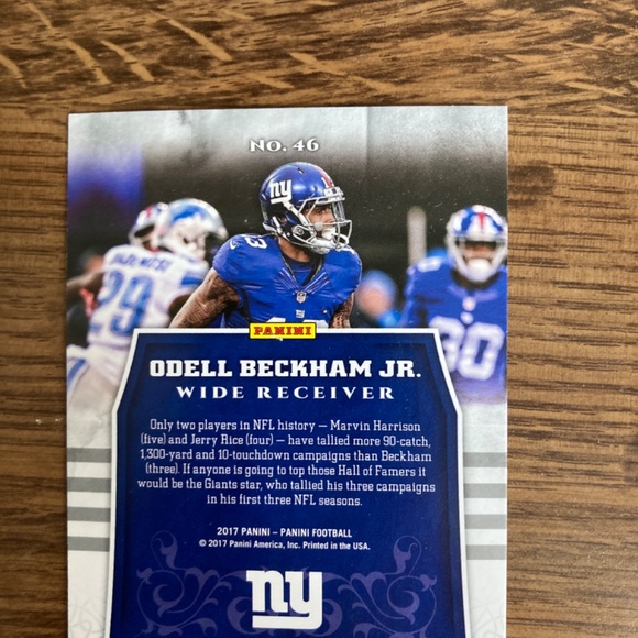 2017 Odell Beckham JR Panini card - Picture 2 of 2